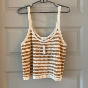 NWT Madewell Striped Open-Stitch Sweater Tank XXL